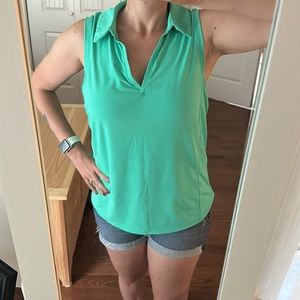 Lilly Pulitzer green collared luxletic tank top